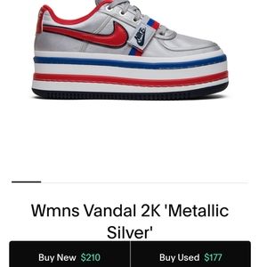 Nike vandle platform shoe " silver "